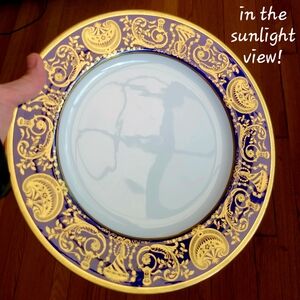 Antique Spode Cobalt & Gold Gilded Porcelain Plates (Set Of 3)